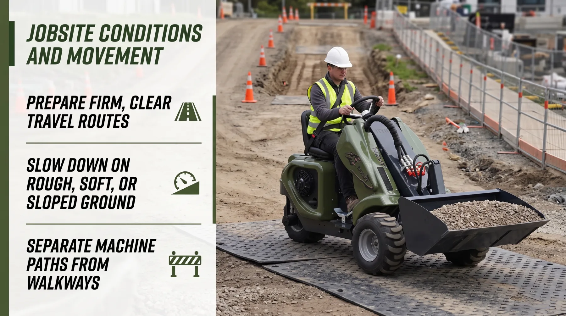 Tri-loader operating performance and material handling productivity