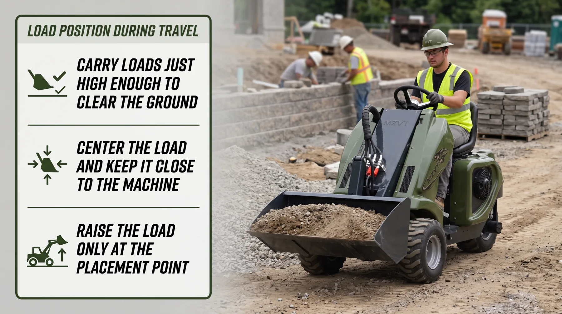 Tri-loader stability, lift capacity, and load handling