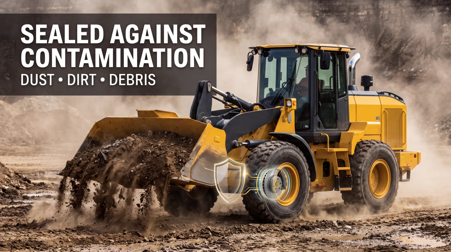 Wheel loader wet disc brakes