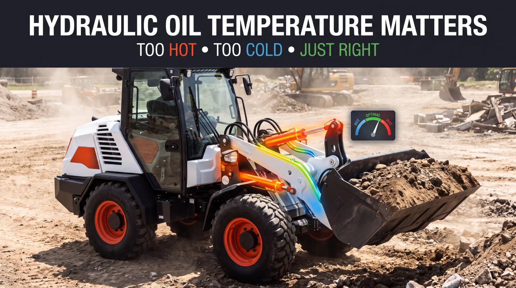 Wheel loader hydraulic oil temperature
