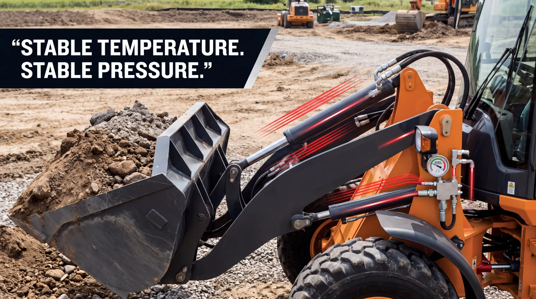 Wheel loader hydraulic oil temperature