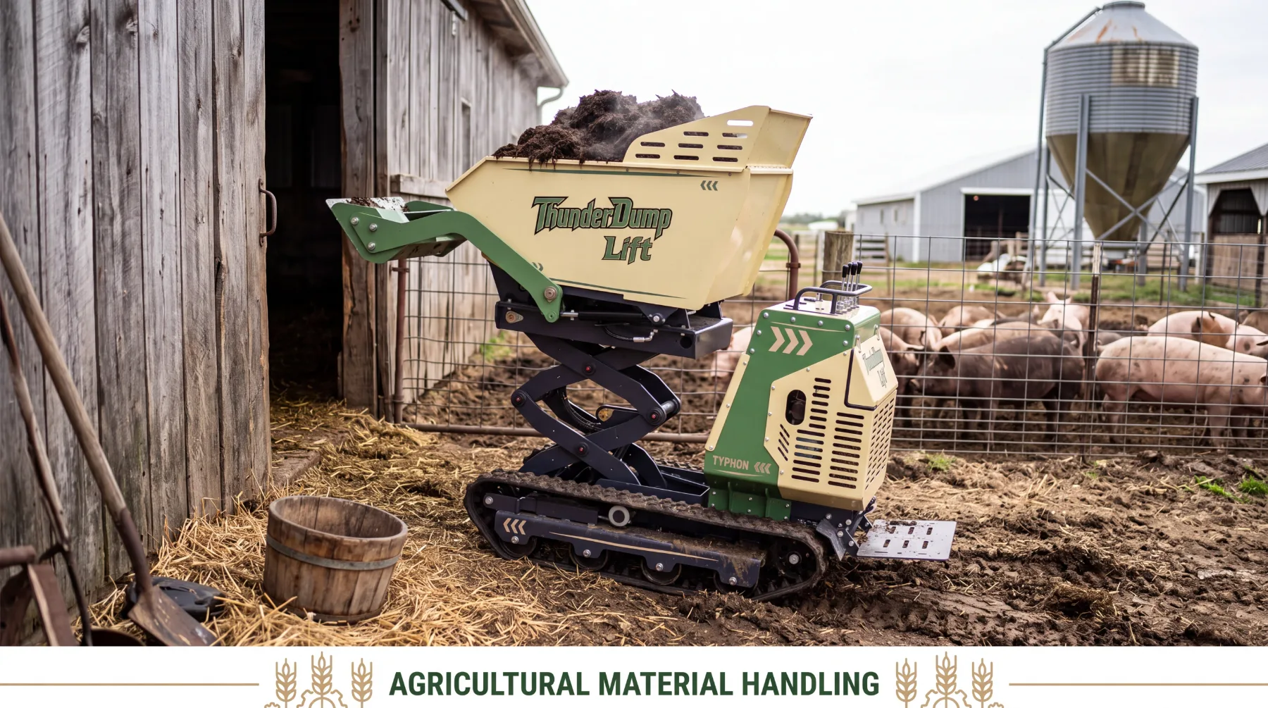 Dumper handling agricultural materials
