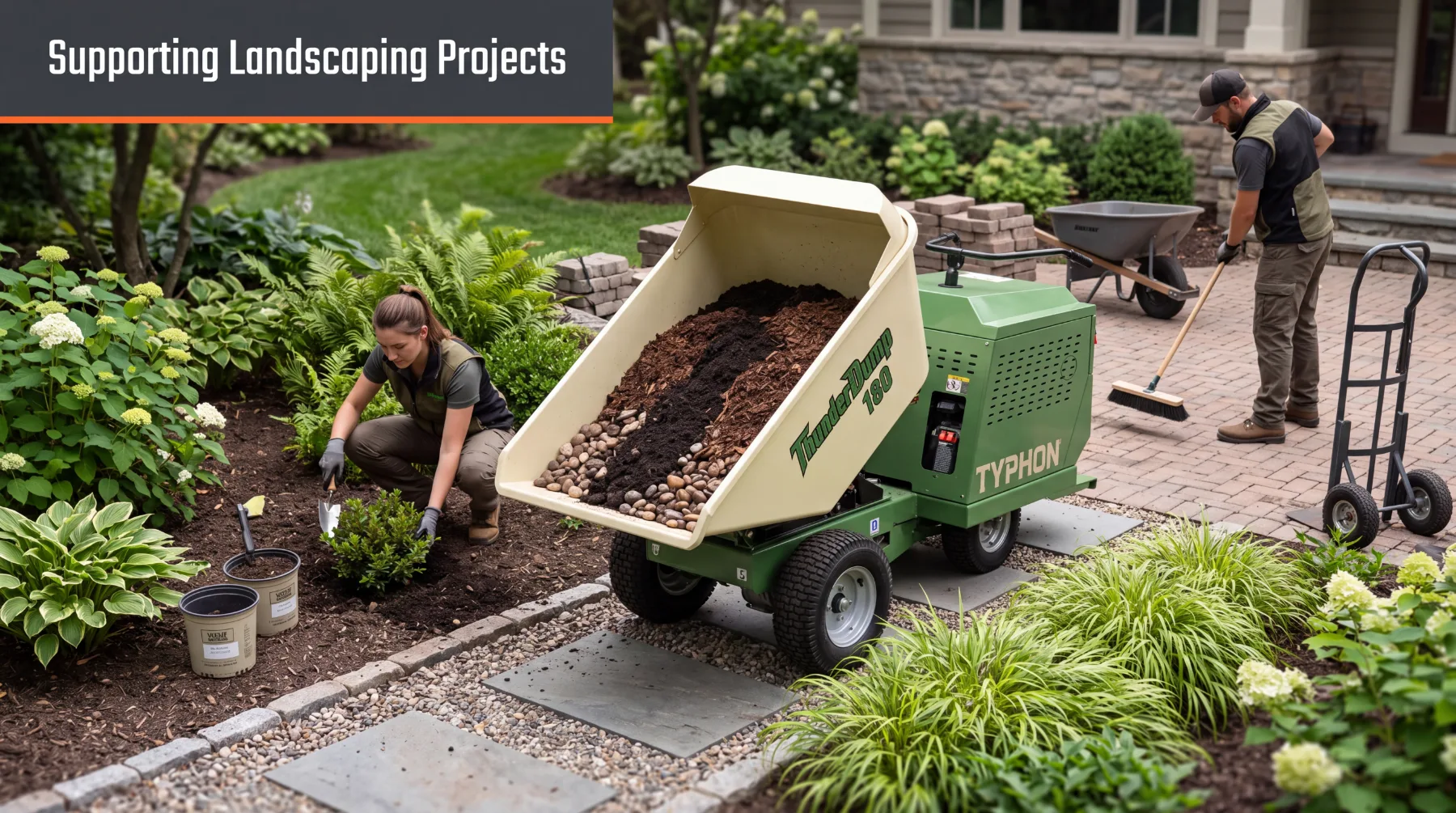 Dumper supporting landscaping projects