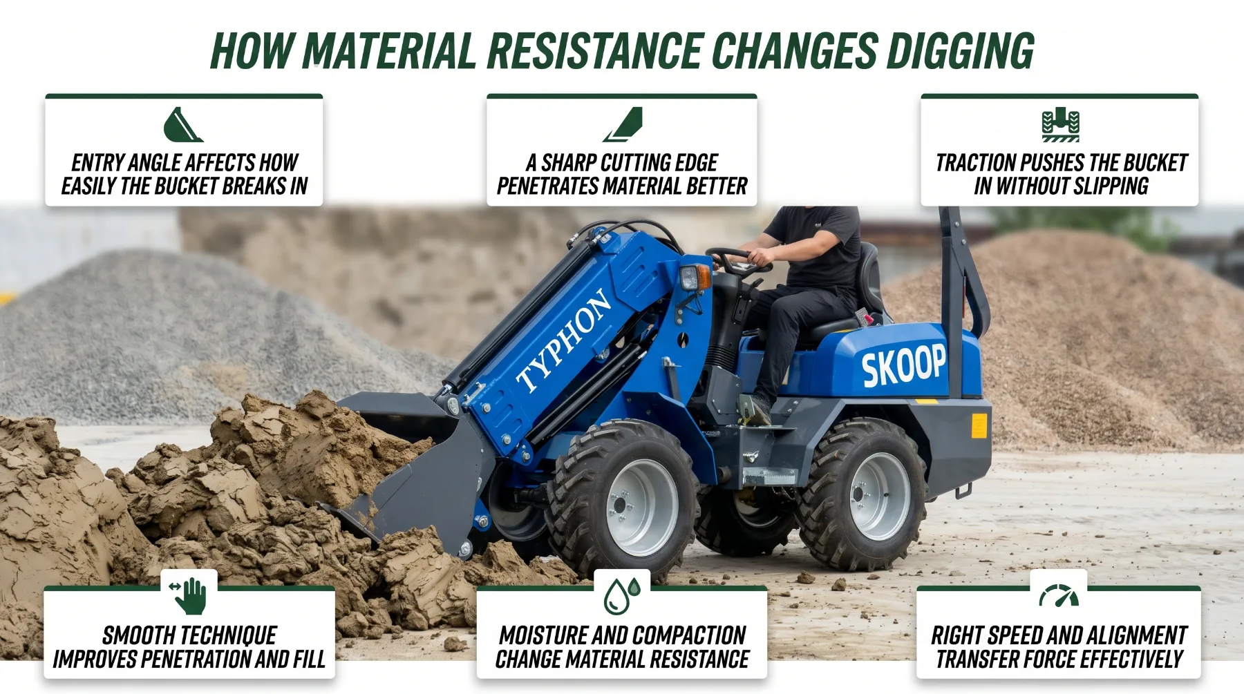 Wheel loader bucket breakout force