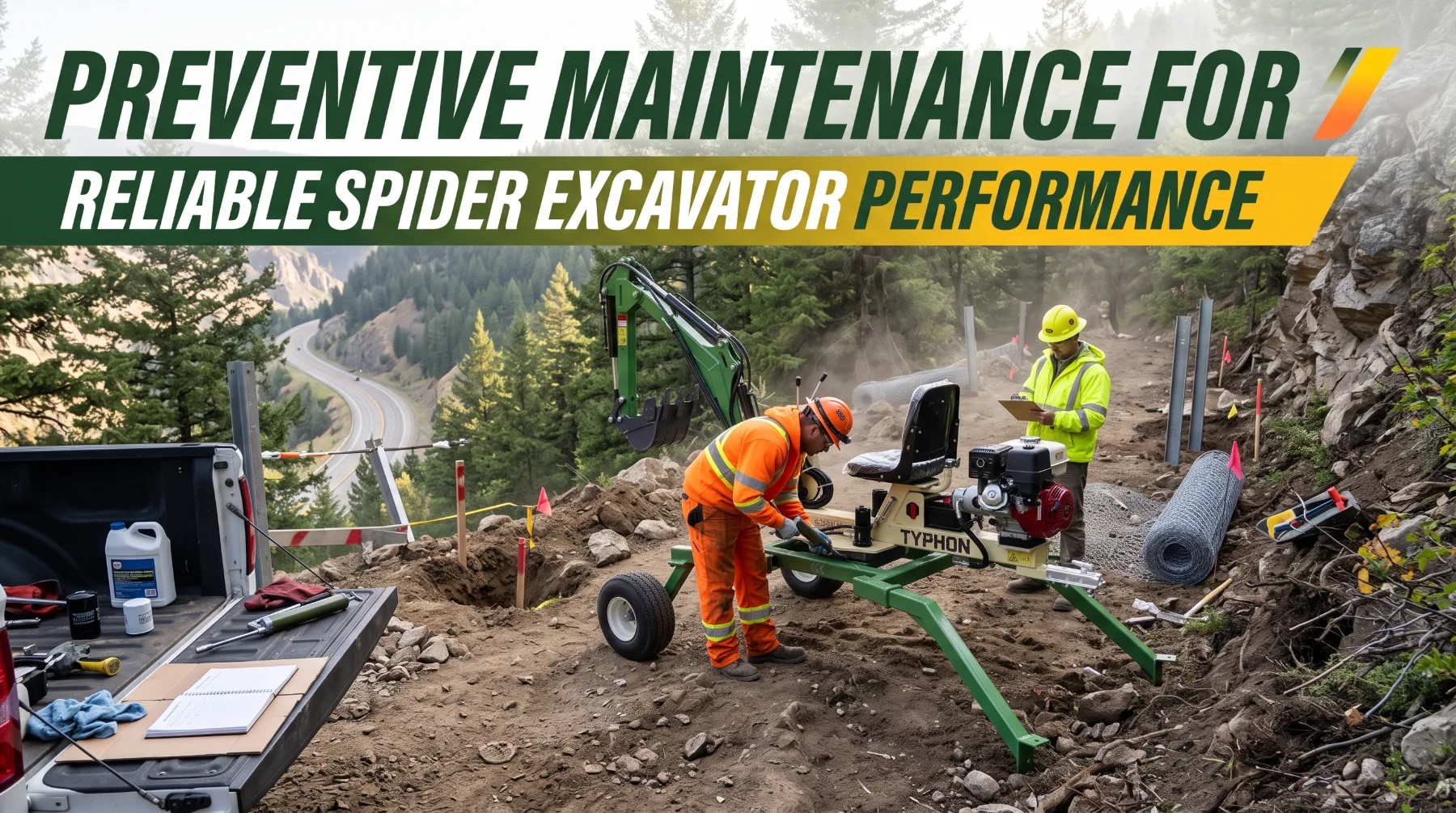 Spider excavator preventive maintenance