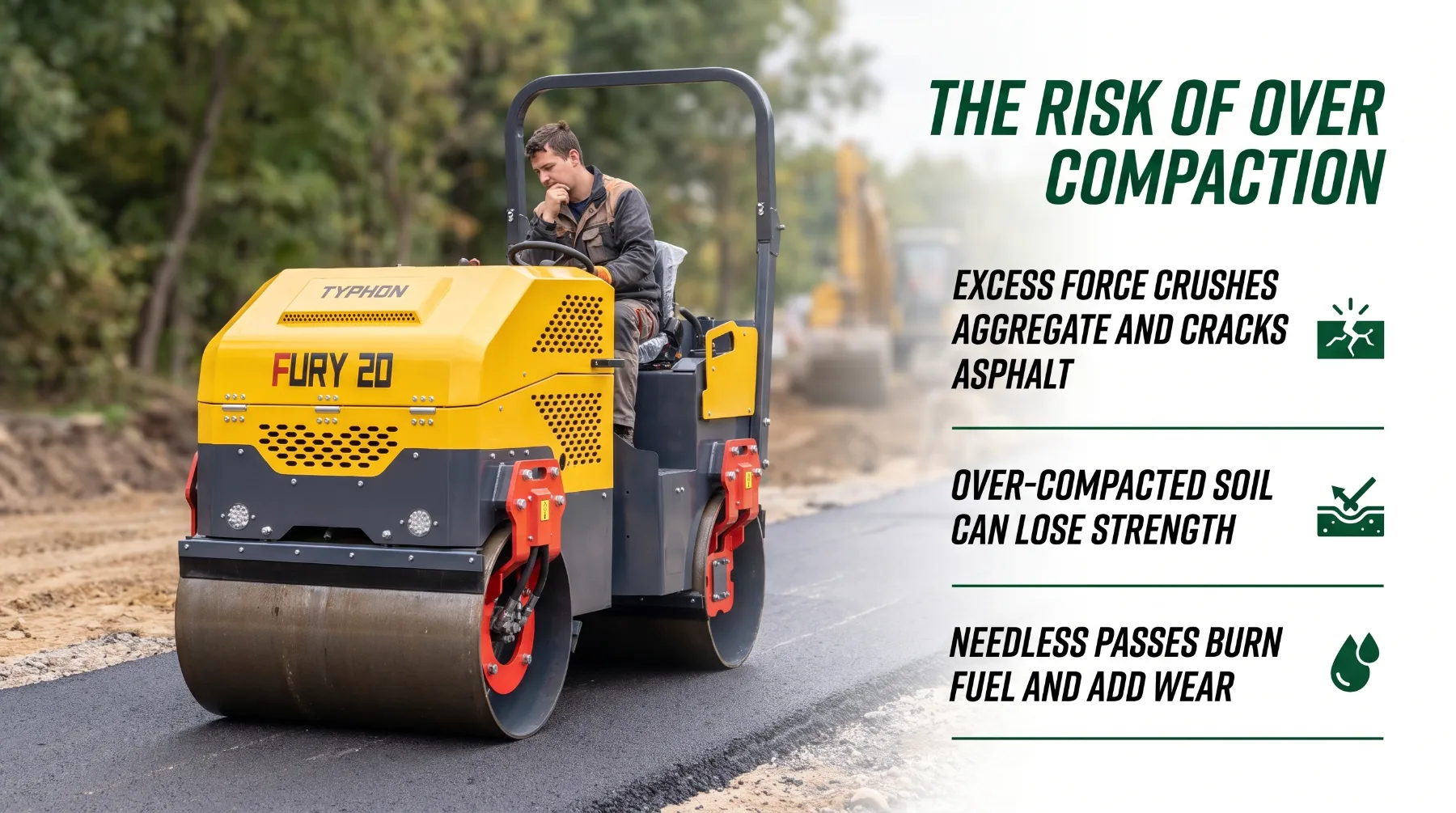 Road roller compaction