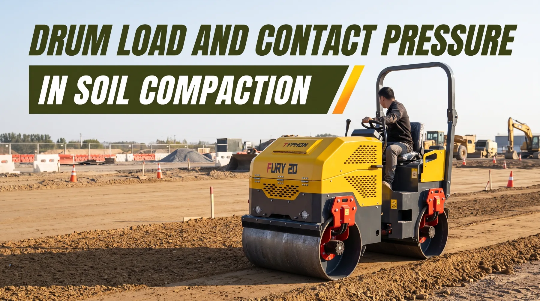Drum load and contact pressure in soil compaction