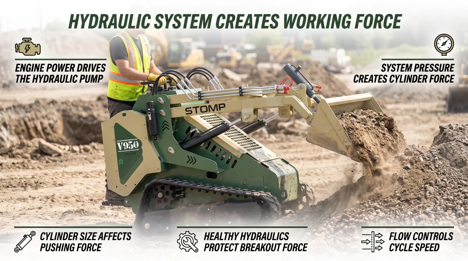 Skid steer breakout force and heavy-duty work