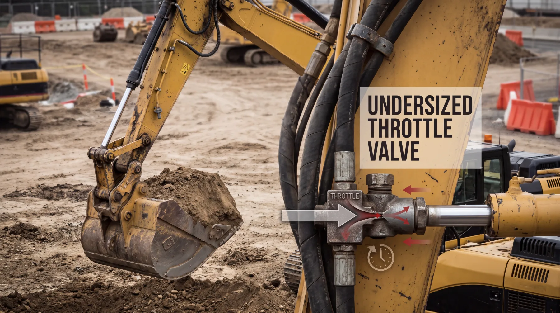 Undersized throttle valve and hydraulic system performance