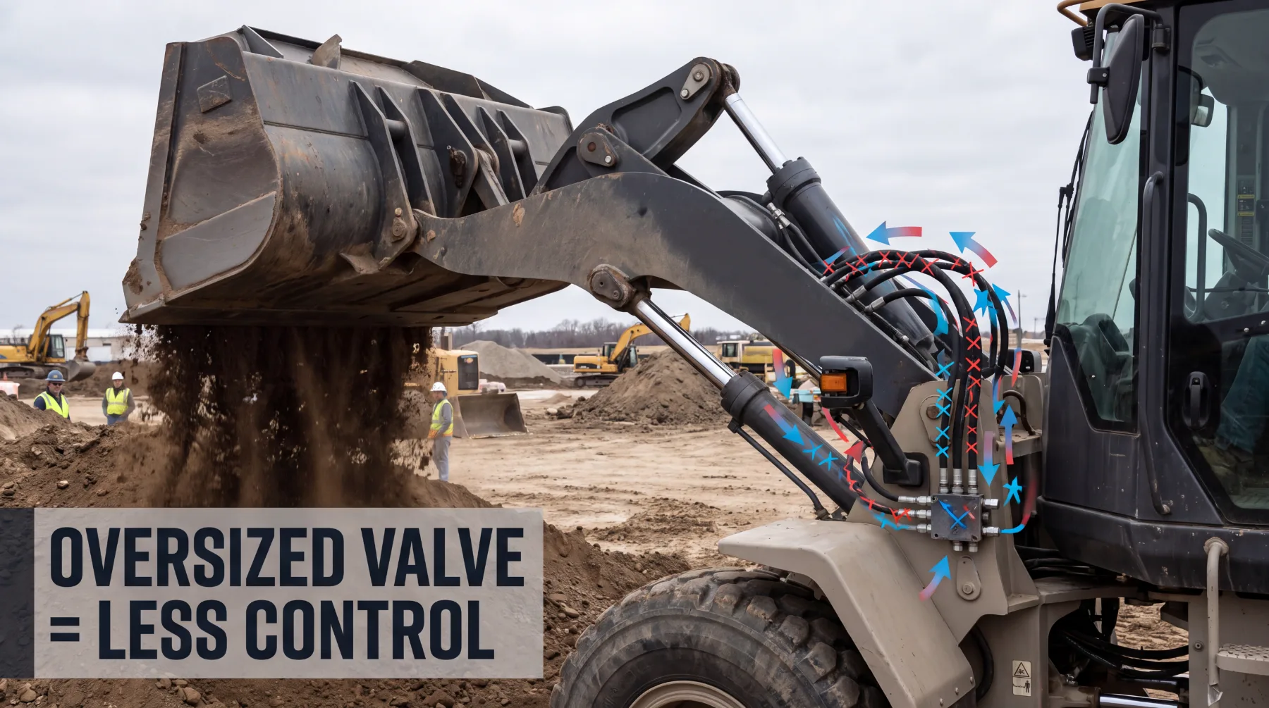 Oversized throttle valve and hydraulic flow control