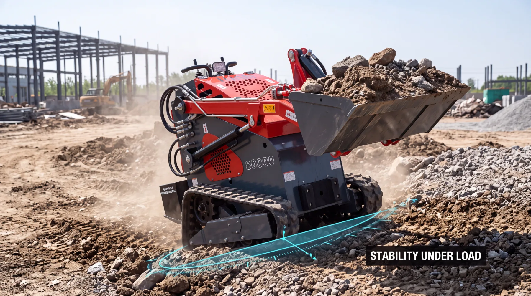 Skid steer stability under load