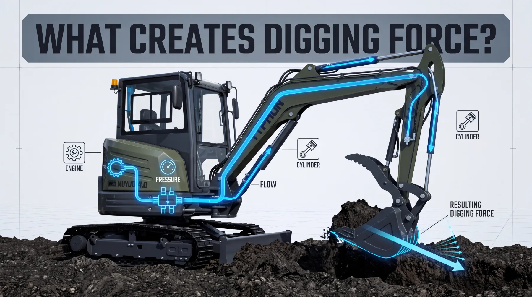 Excavator bucket digging force