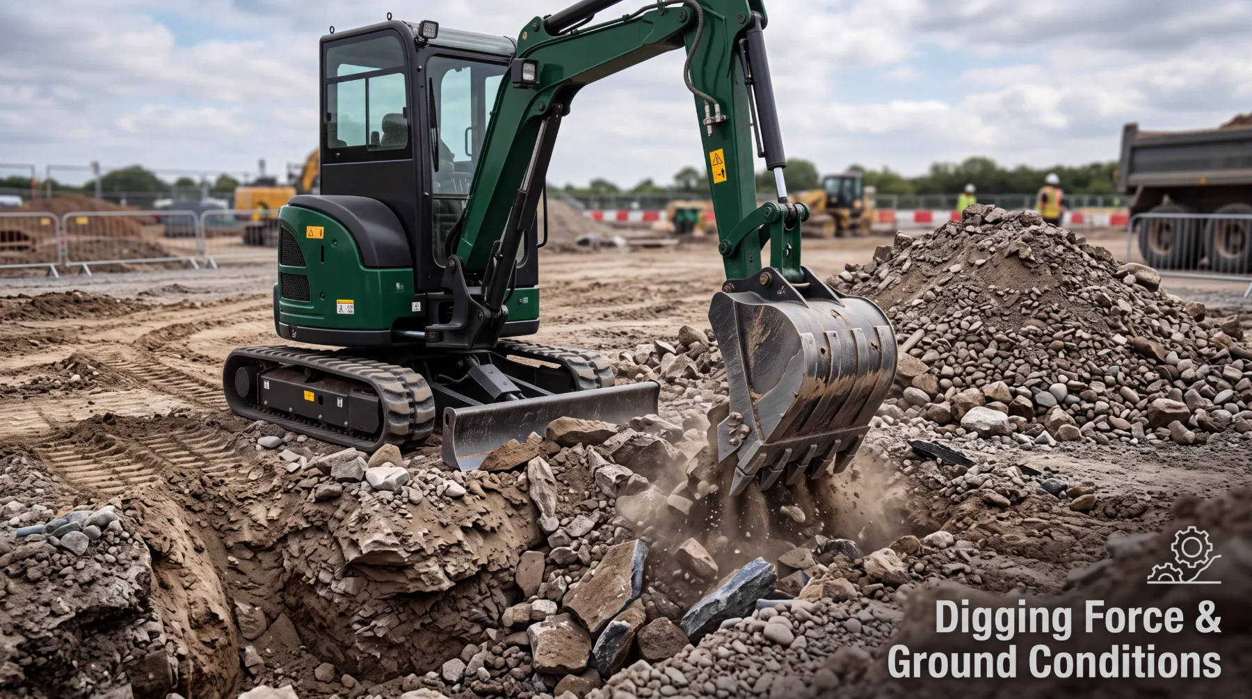 Excavator digging force and ground conditions