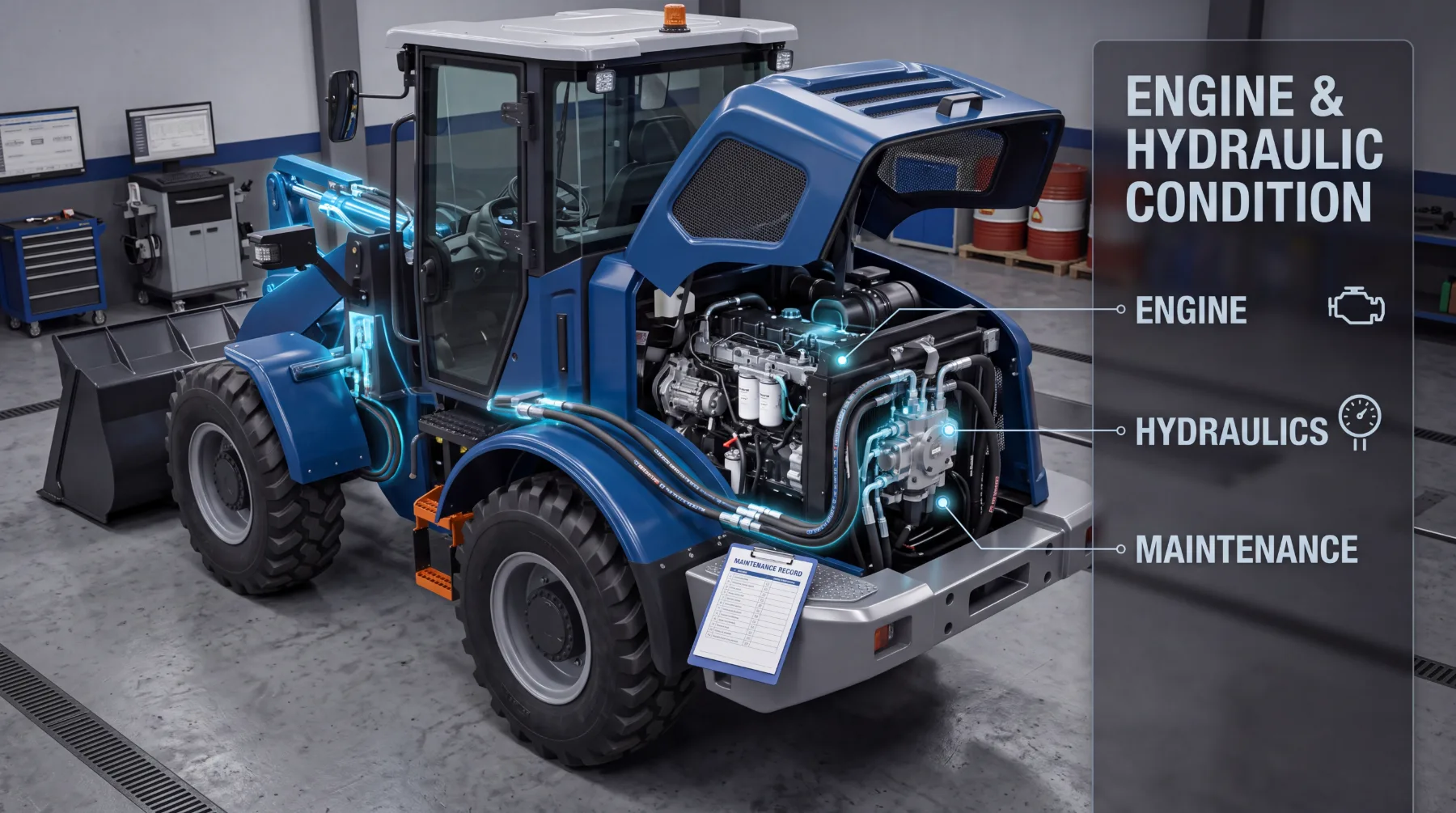 Wheel Loader Engine and Hydraulic System Condition
