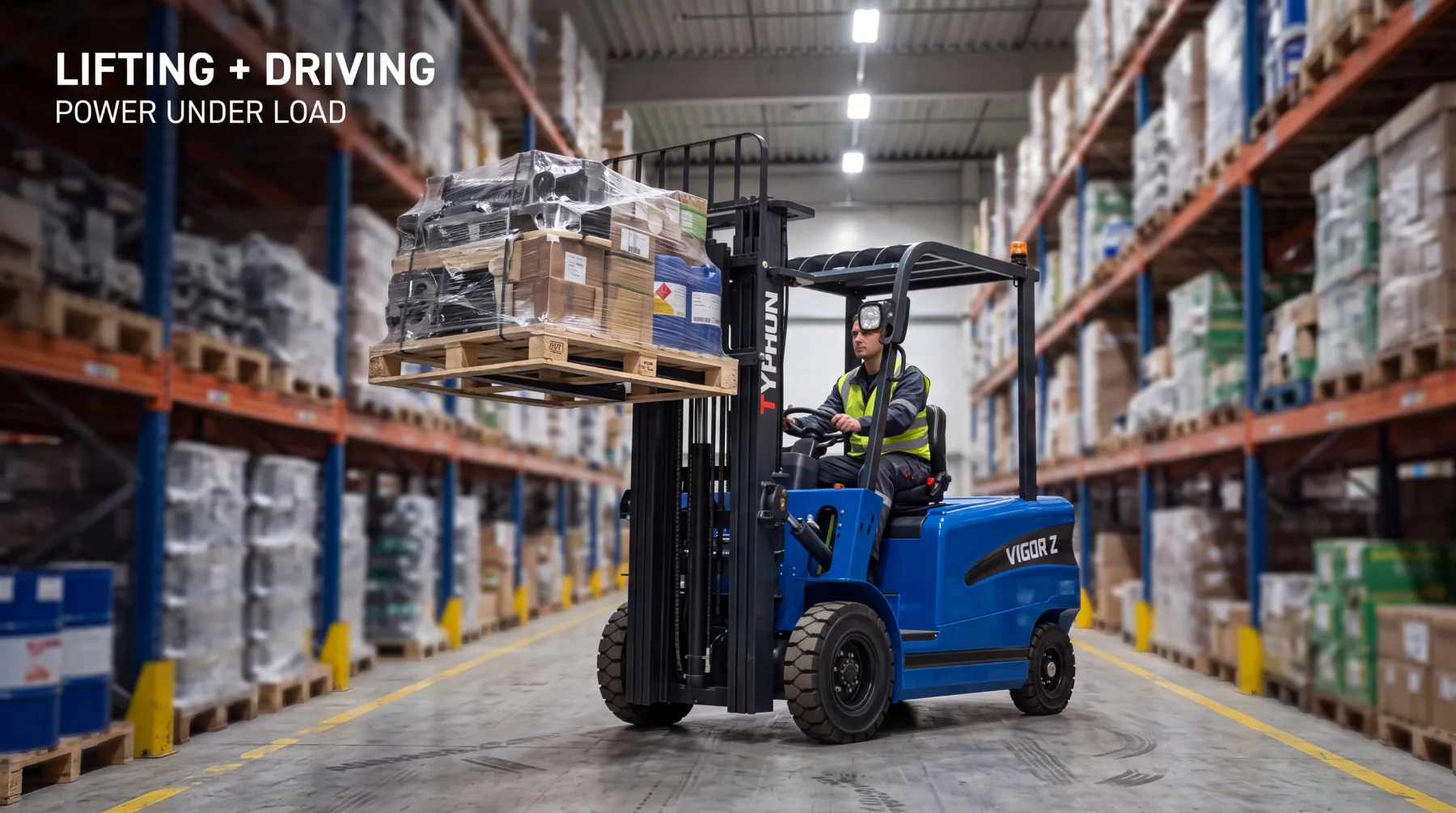 Electric forklift voltage and machine performance