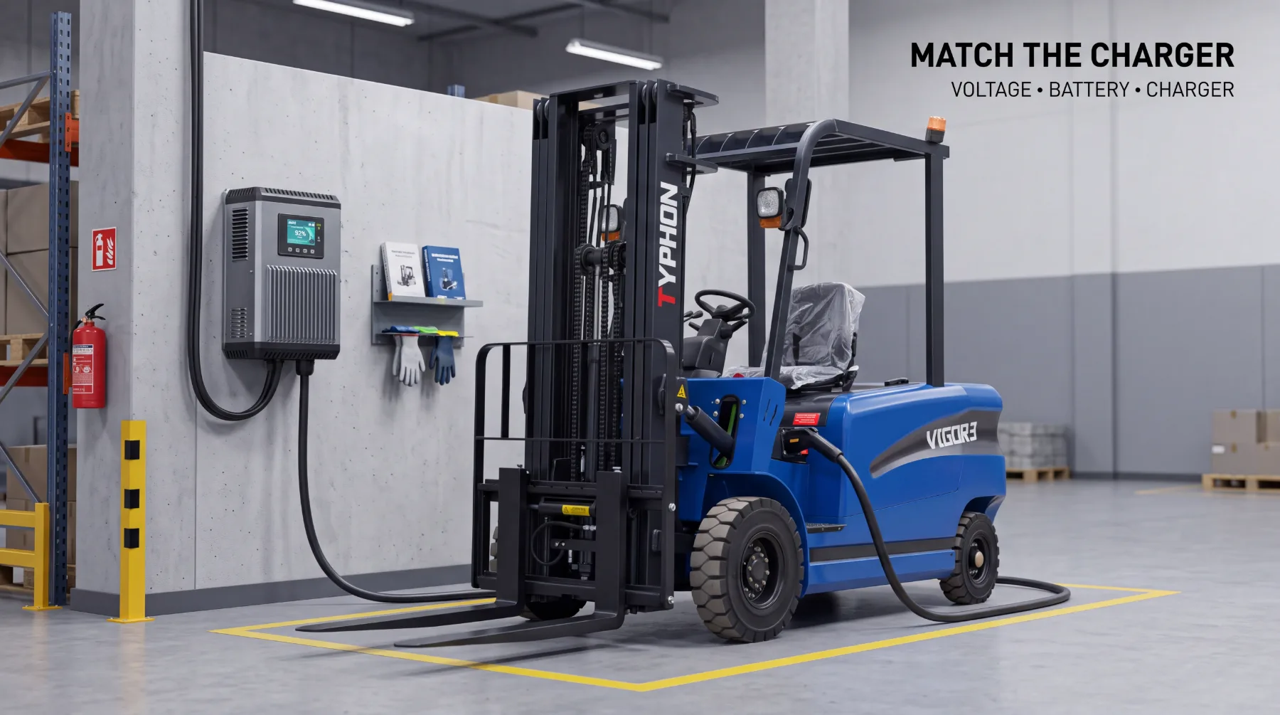 Electric forklift voltage and machine performance