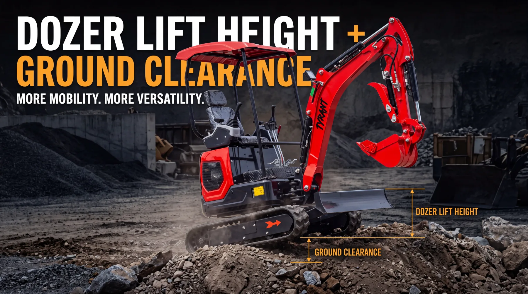 Dozer lift height and ground clearance