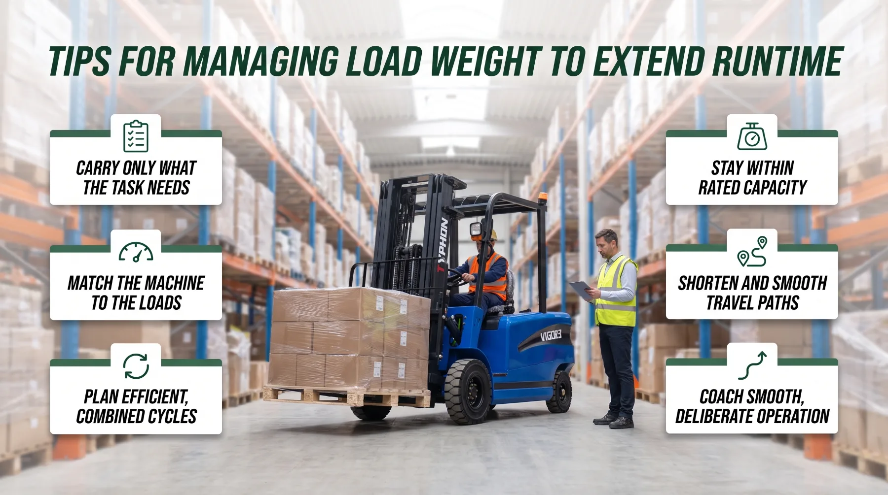 Tips for extending electric forklift battery runtime