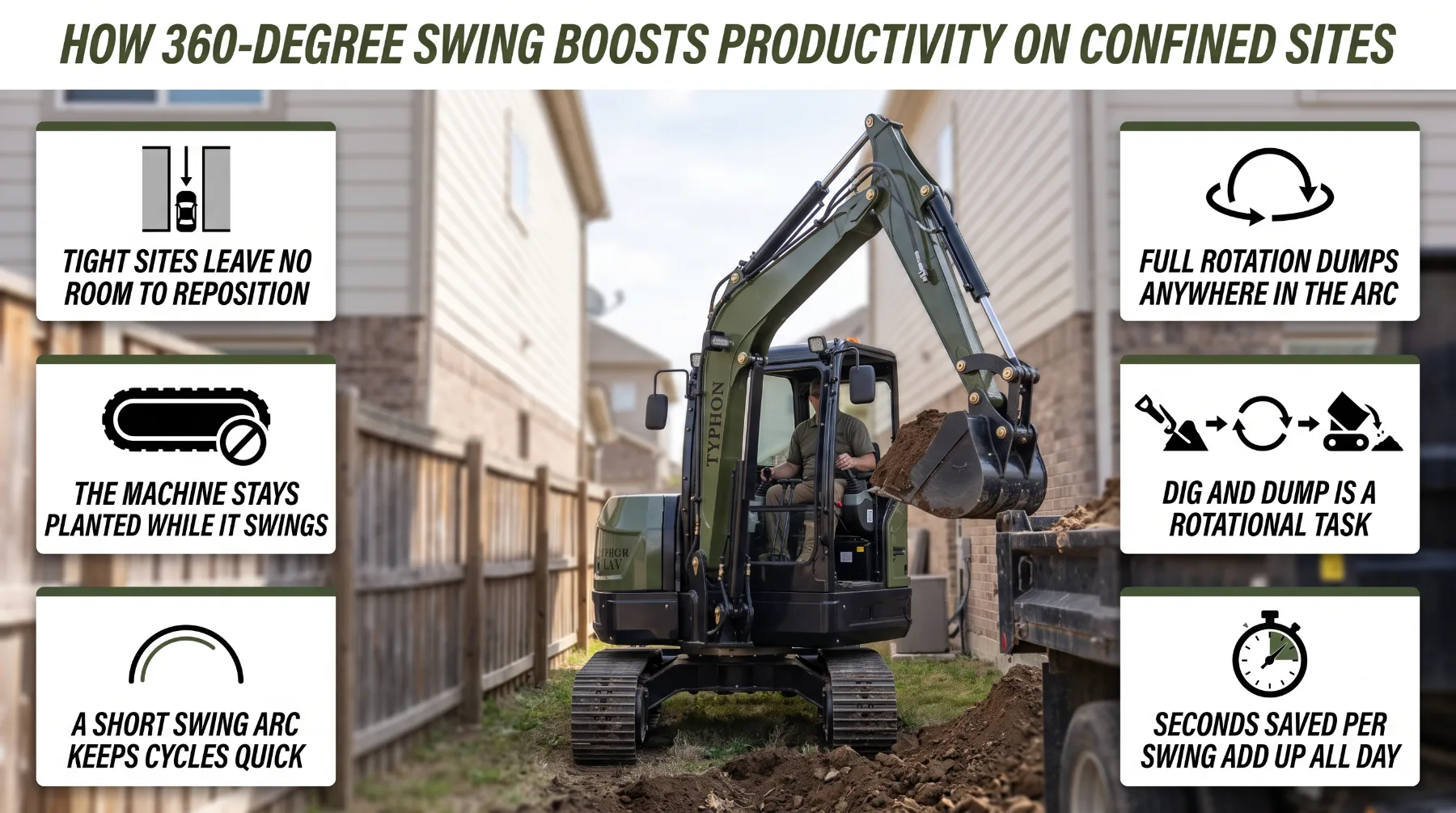 How 360-degree swing boosts productivity on confined sites
