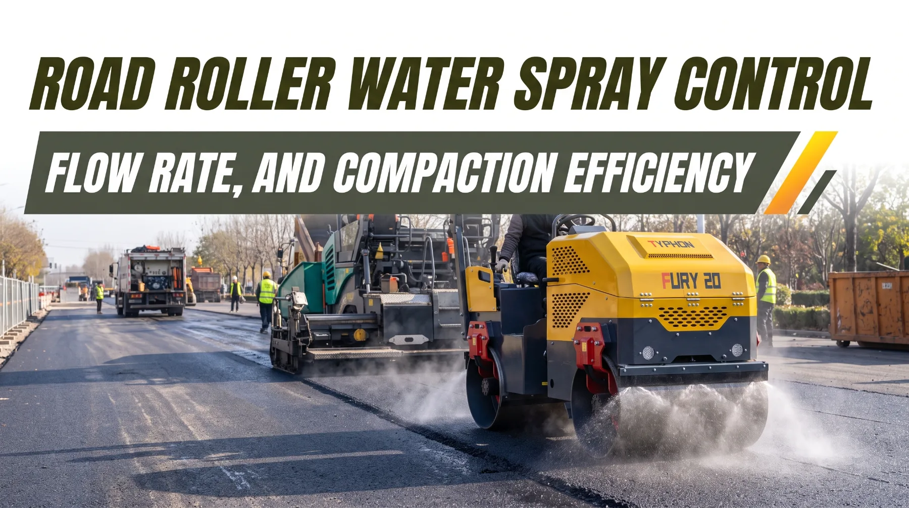 Road Roller Water Spray Control, Flow Rate, and Compaction Efficiency