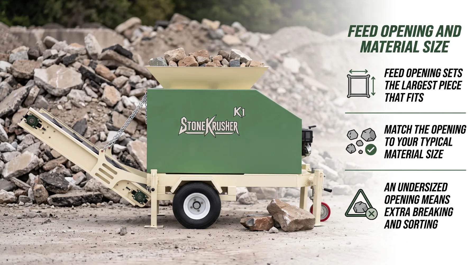 Towable rock crusher