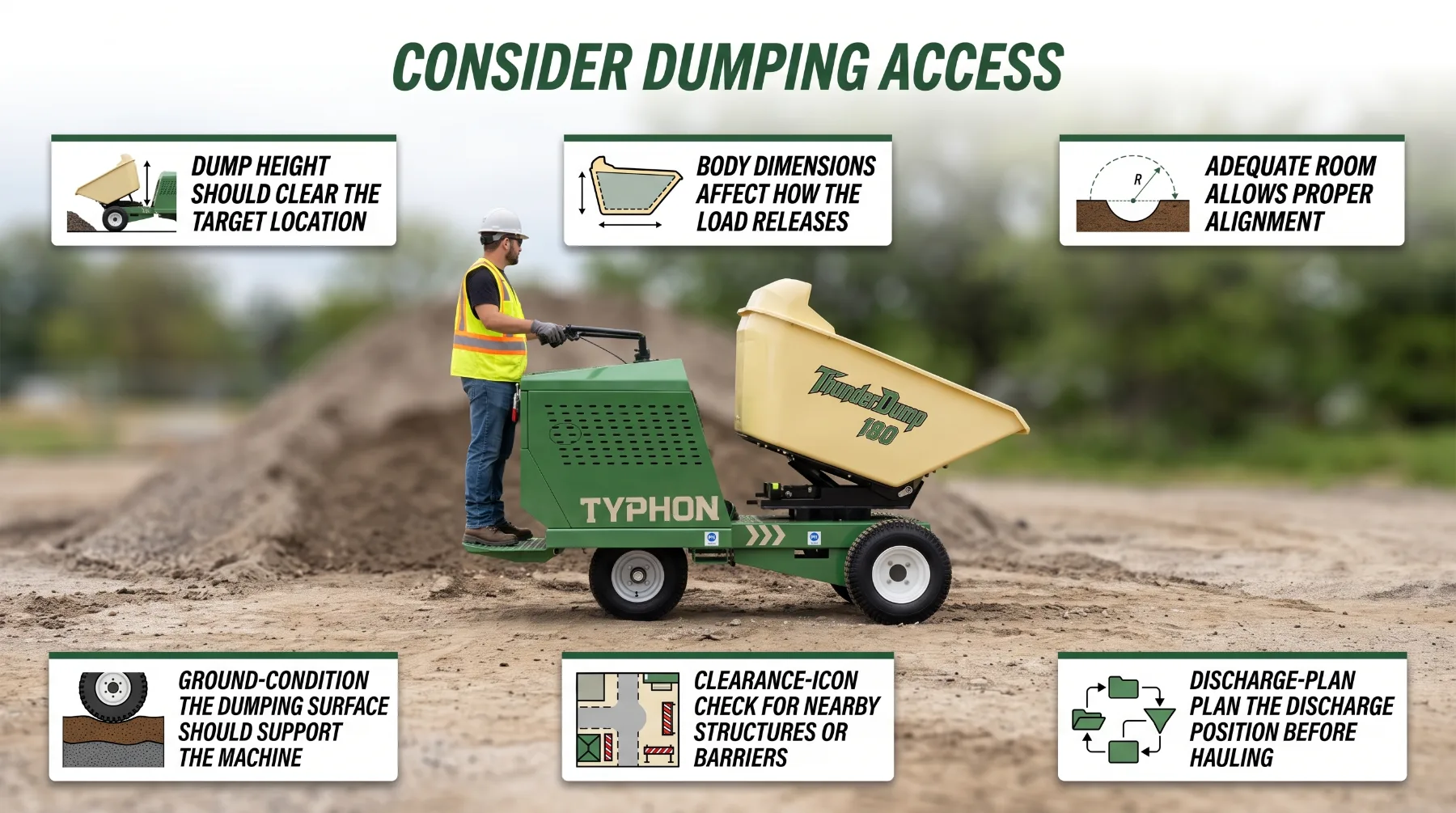 Compact dumper dumping access
