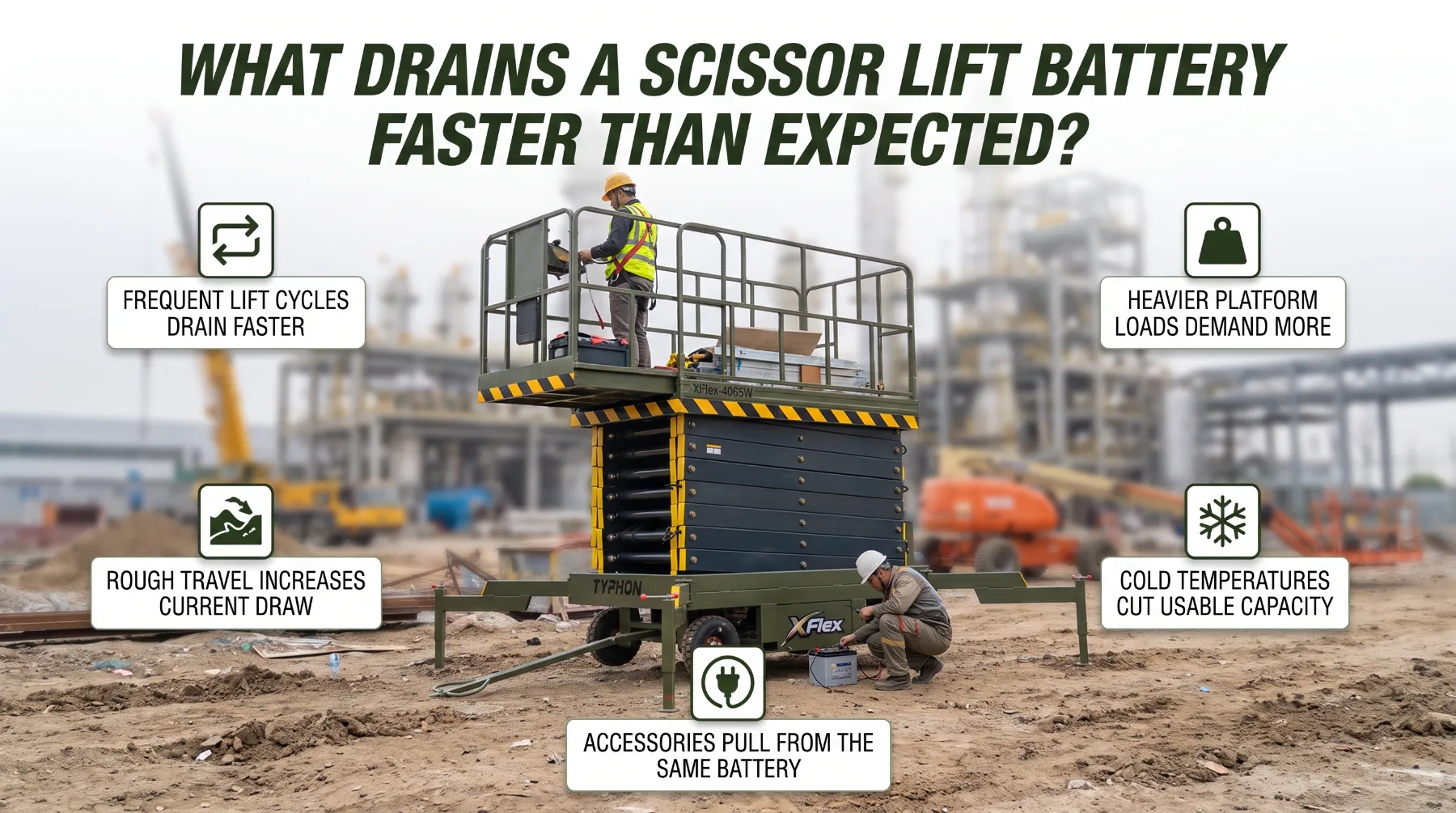 What Drains a Scissor Lift Battery Faster Than Expected?