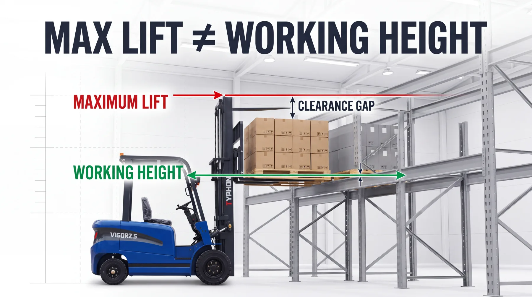 Forklift lifting height