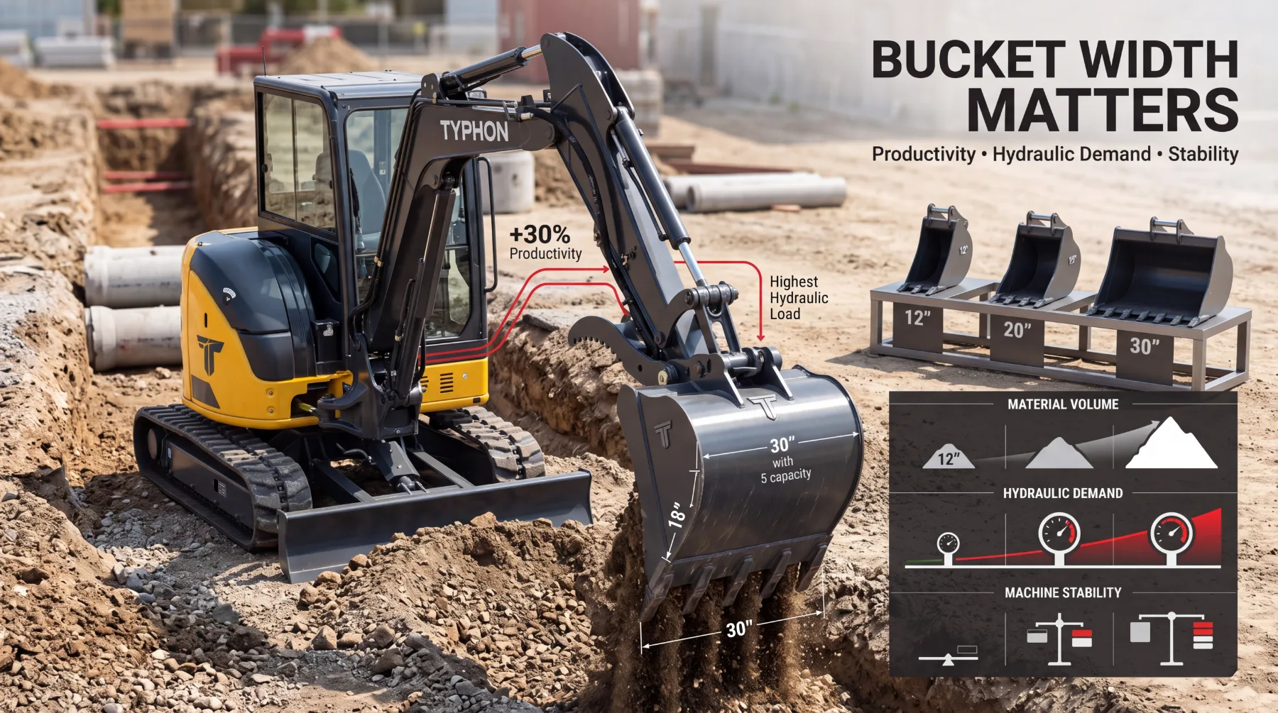 Mini excavator bucket
