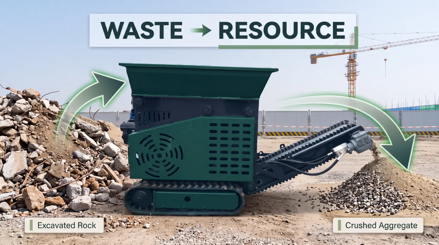 Stone crusher material processing