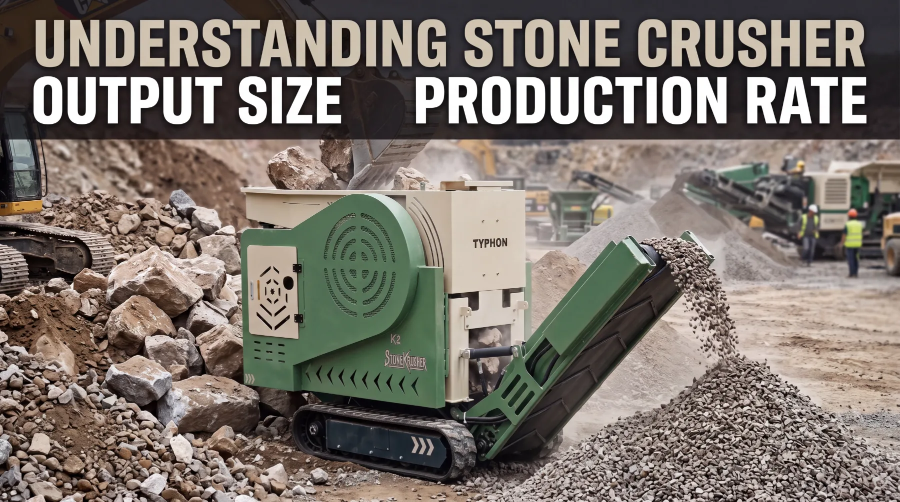 Stone crusher output size and production rate