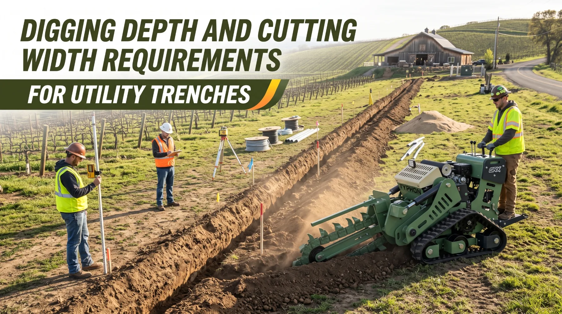 Digging Depth and Cutting Width Requirements for Utility Trenches