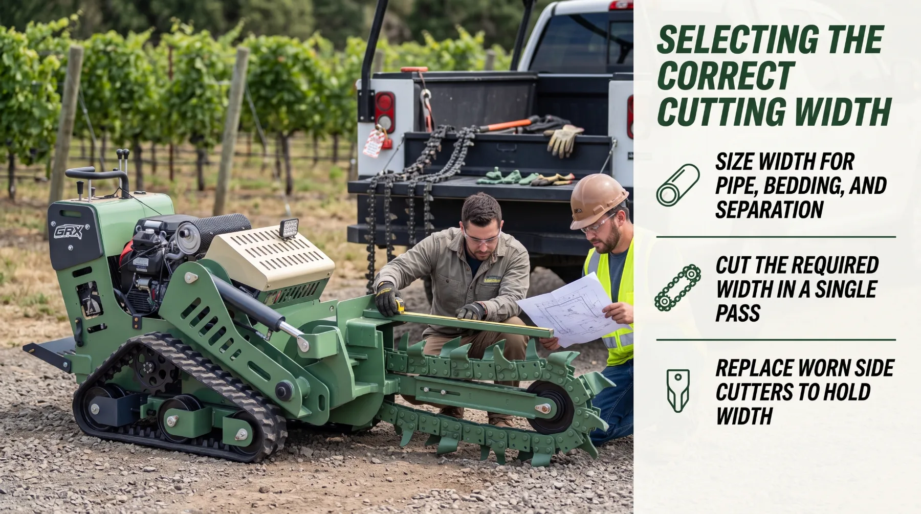 Selecting the correct trencher cutting width