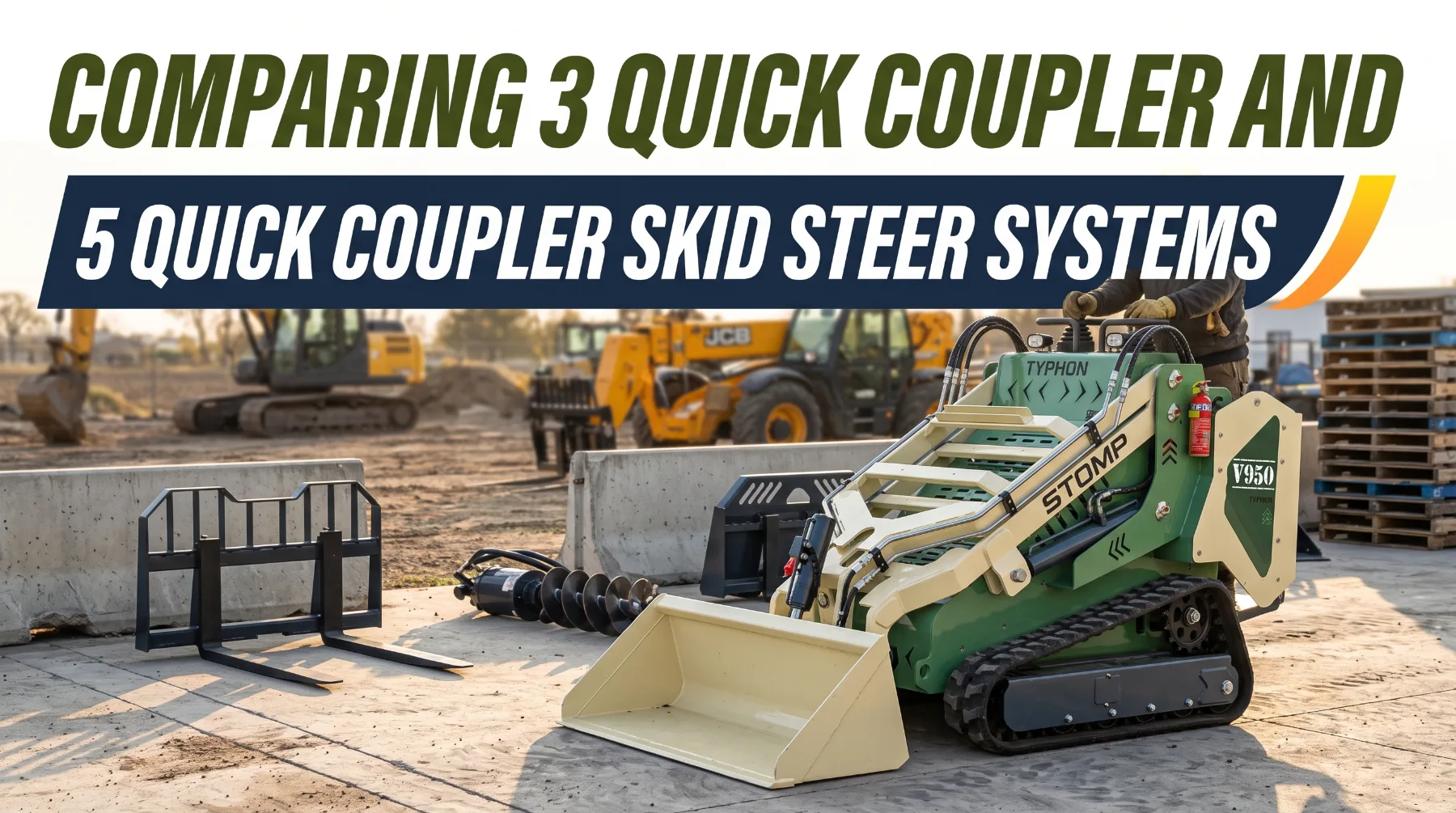 Comparing 3 quick coupler and 5 quick coupler skid steer systems