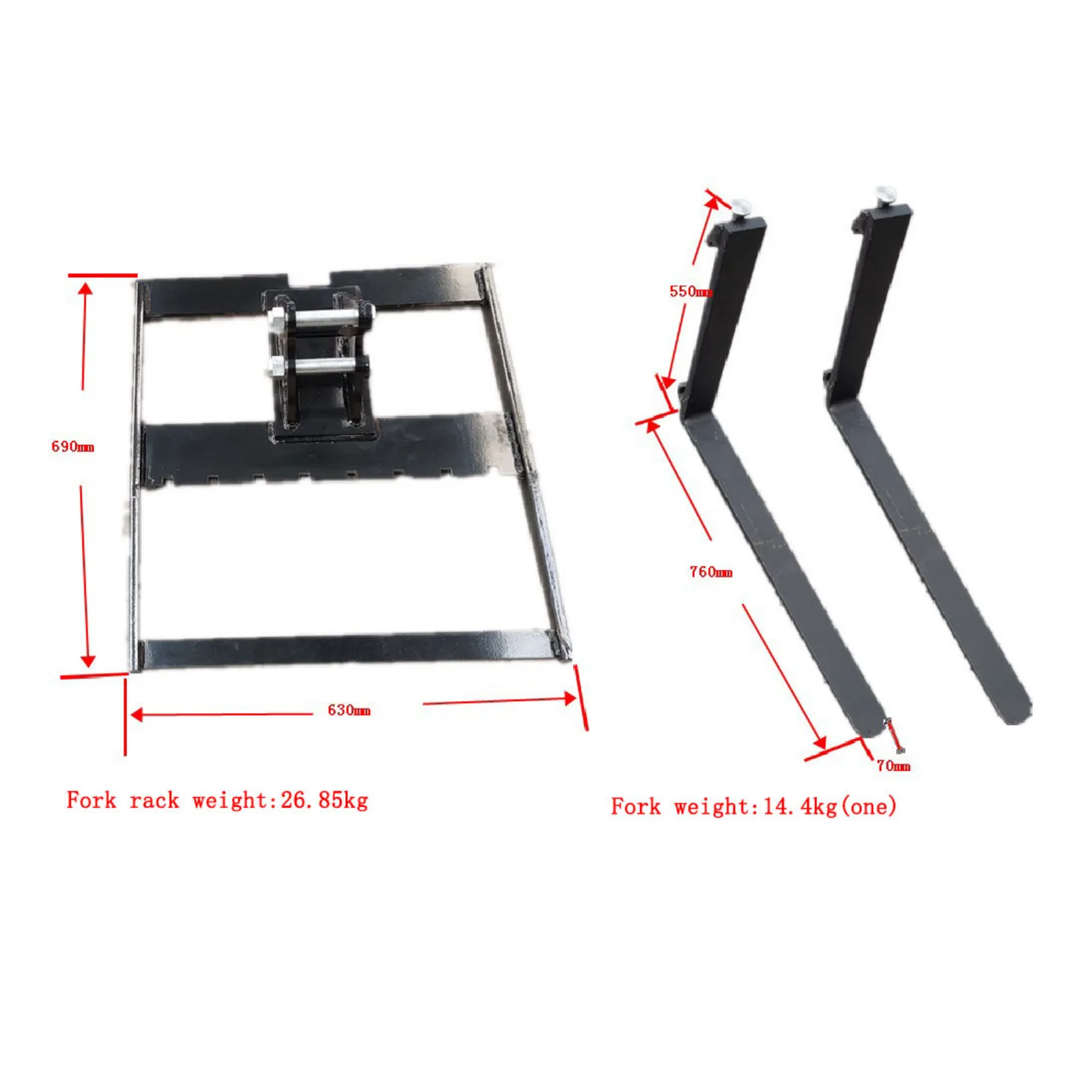 Pallet Fork: Attachment for TYPHON Mini Excavators USA from American Loader — image 2
