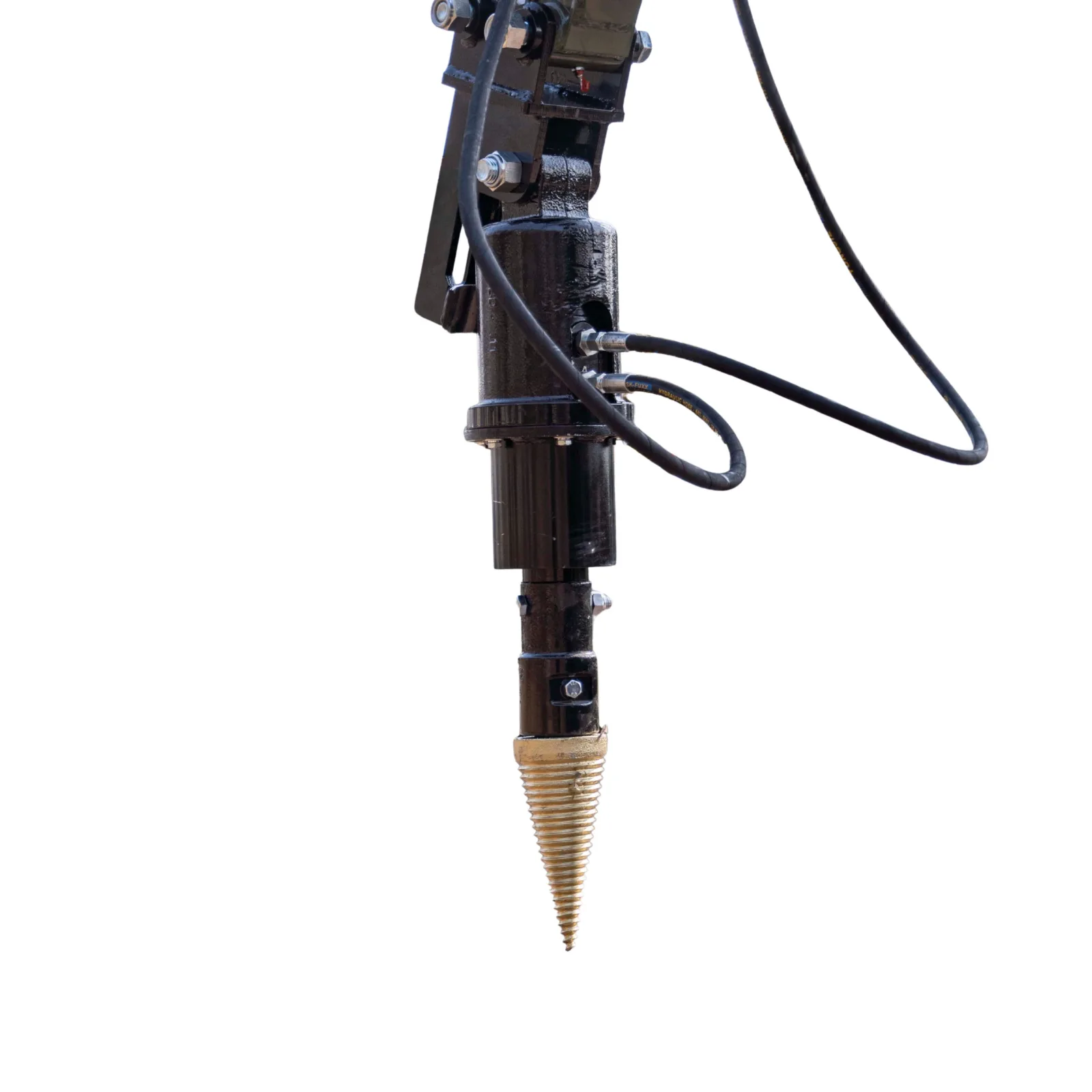 Mini Excavator Hydraulic Wood Splitter Drill Attachment 150mm TYPHON Compatible from American Loader — image 3