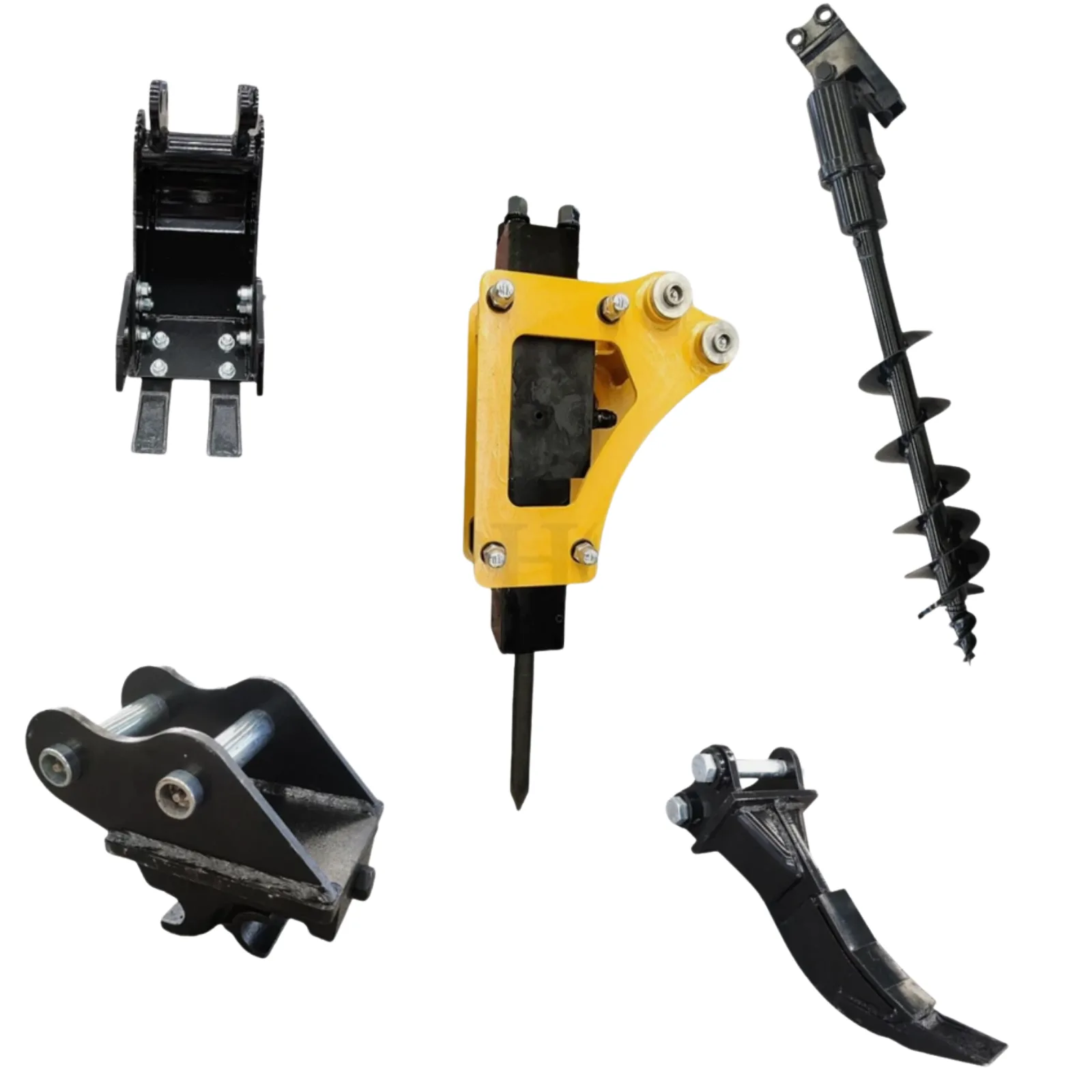 5-in-1 0.8-2 Ton Excavator Attachments Quick Coupler Bucket Ripper Auger Hammer from KONSTRUCTZ