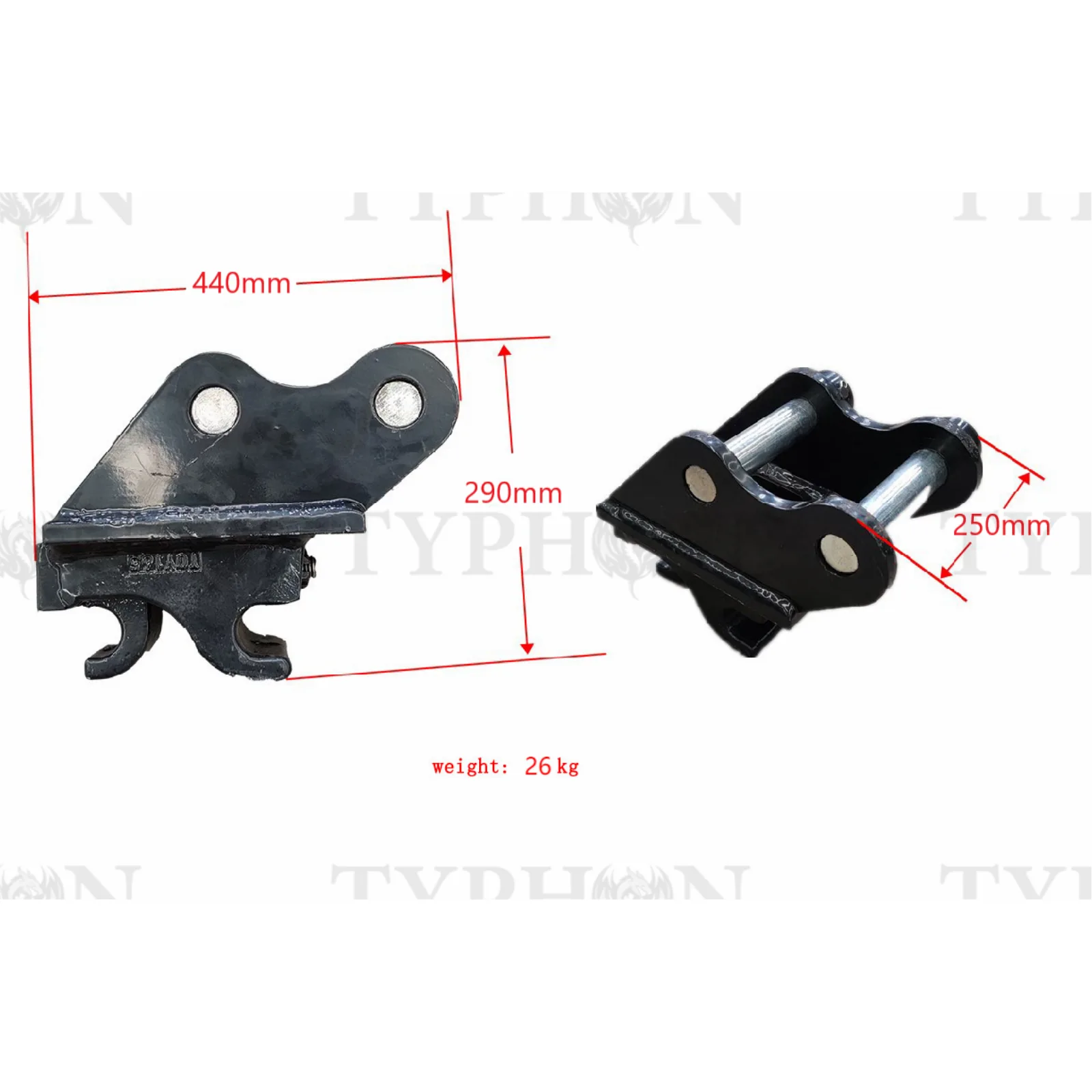 TYPHON 2.5 Ton Mini Excavator Attachment Mechanical Quick Hitch Quick Coupler For TERROR X2 PRO from American Loader — image 2