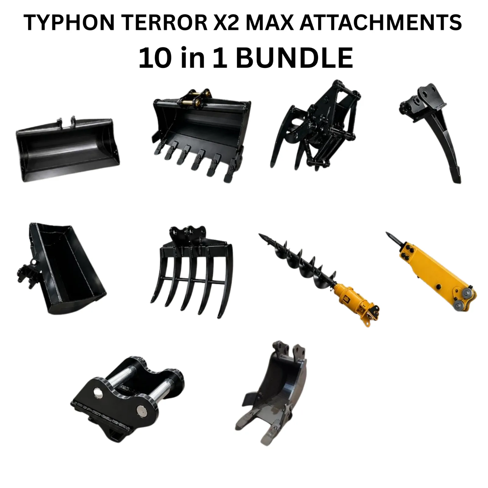 Ultimate 10 in 1 Attachment for TYPHON TERROR X2 Pro & X2 Max Mini Excavator from KONSTRUCTZ