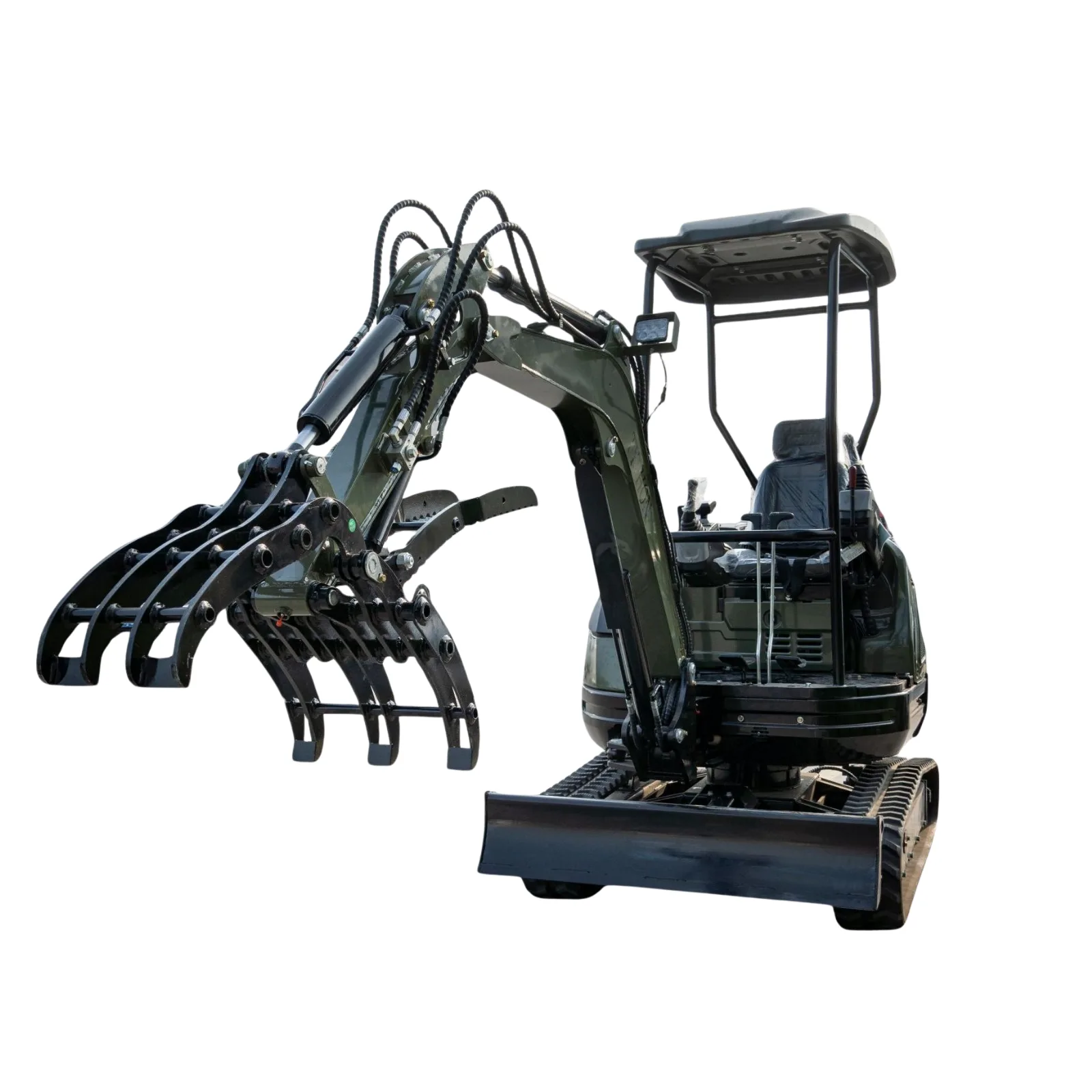 Compact Grapple Attachment for TERROR XXV and other 2.1-3 Ton Mini Excavators Wide Opening Wood Grab USA from KONSTRUCTZ