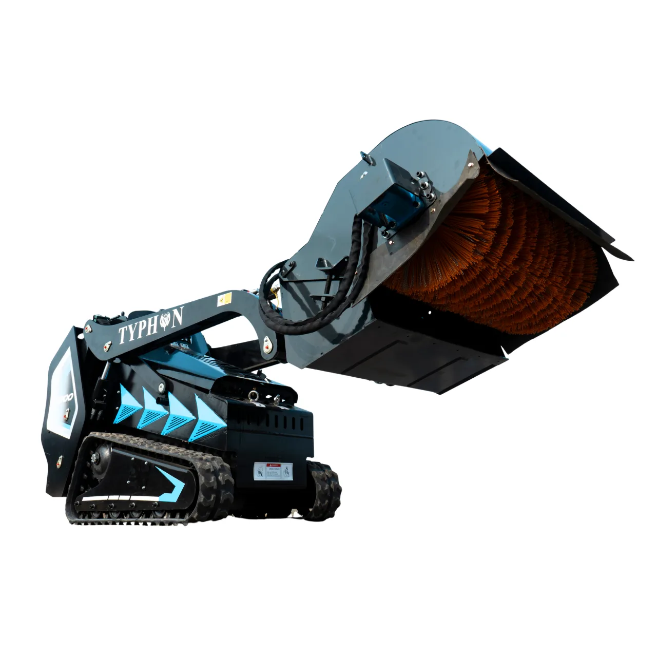 Hydraulic Pickup Sweeper Broom Attachment for TYPHON STOMP X1300 & STOMP 509 Mini Skid Steers from KONSTRUCTZ