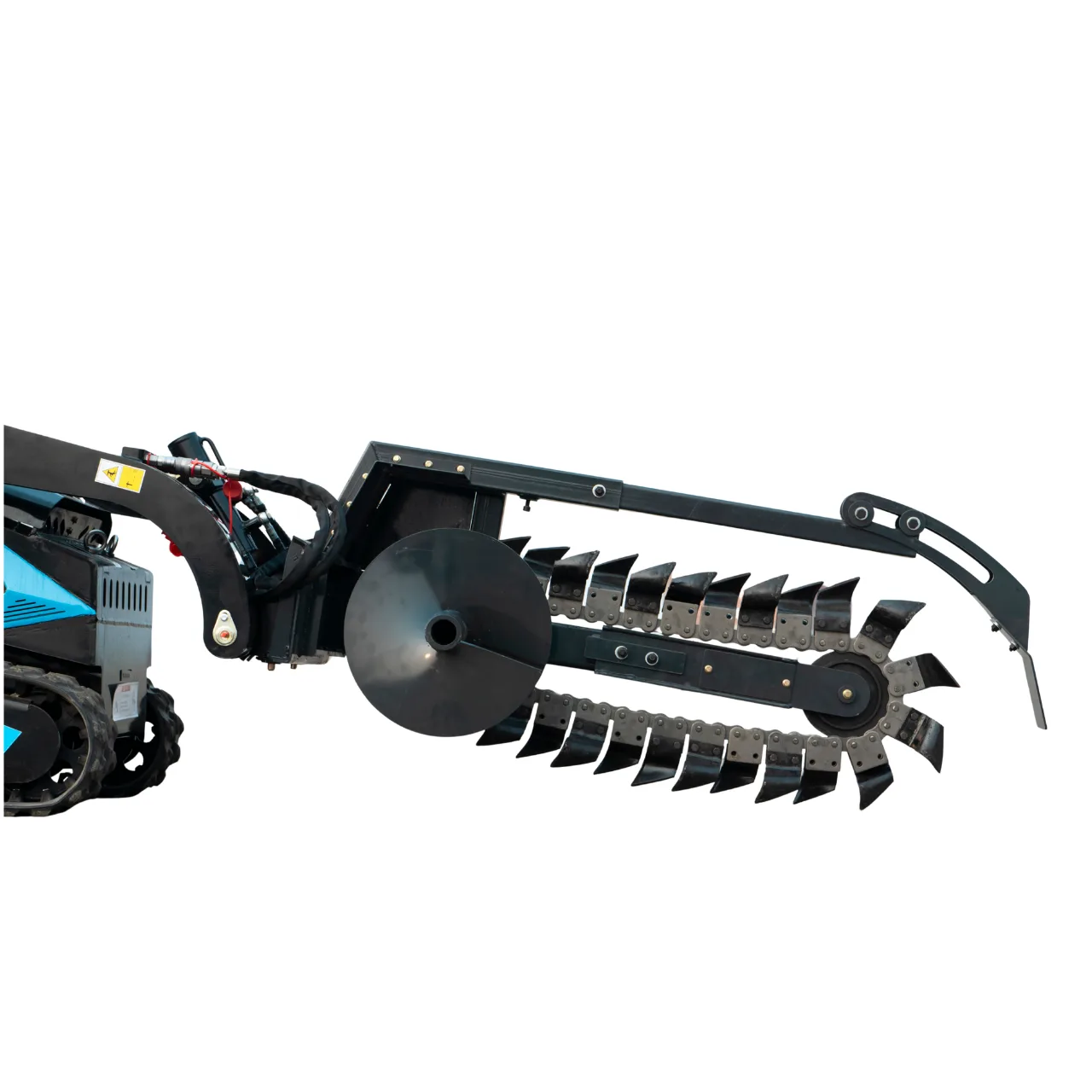 800mm Hydraulic Chain Trencher Attachment for TYPHON STOMP X1300 & STOMP 509 Mini Skid Steers from KONSTRUCTZ