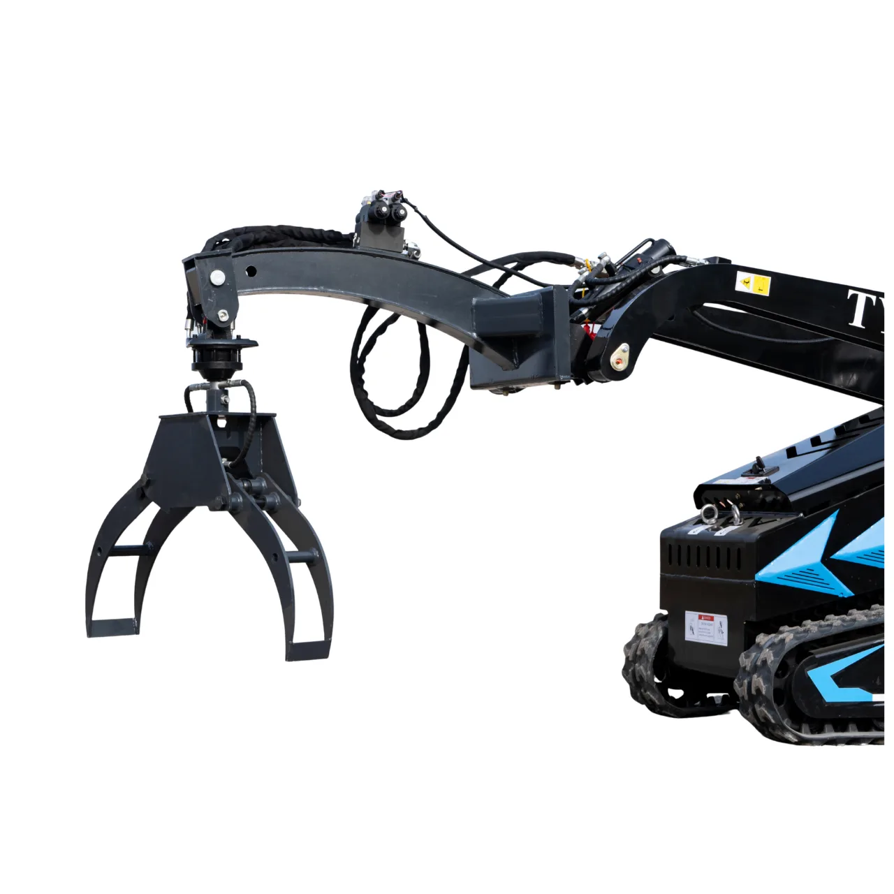 360° Hydraulic Rotary Wood Grabber for TYPHON STOMP X1300 & STOMP 509 Mini Skid Steers from KONSTRUCTZ
