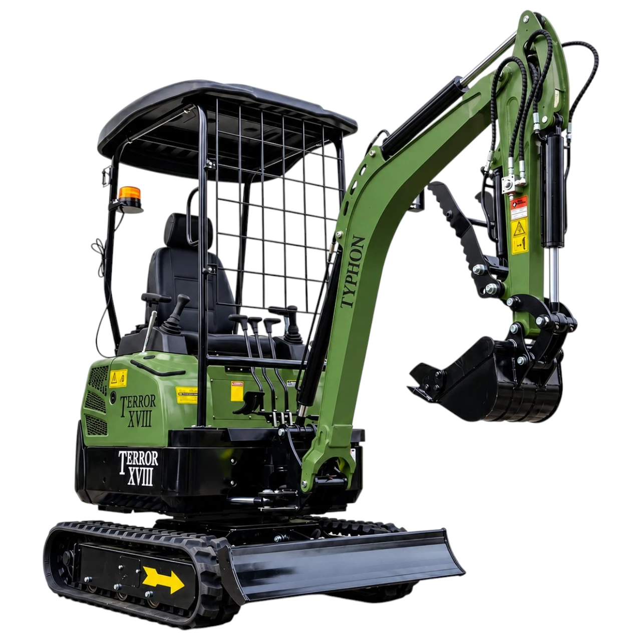 2025 4,000 lb TYPHON TERROR XVIII Mini Excavator Rubber Track with Kubota Diesel Engine USA from KONSTRUCTZ