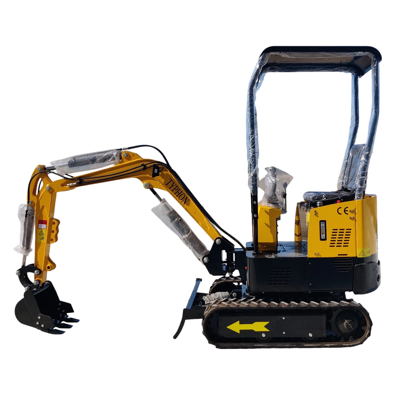 TYPHON TERROR X STORM Mini Excavator – 1 Ton Trench Digger with Canopy, Hydraulic Thumb Clip, Bucket USA from KONSTRUCTZ