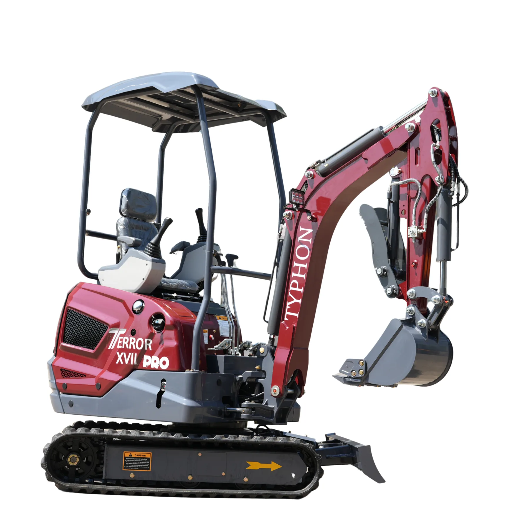 TYPHON TERROR XVII PRO 3800 lbs Mini Excavator Kubota Diesel, Hydraulic Thumb, Dozer Blade & Boom Swing from KONSTRUCTZ