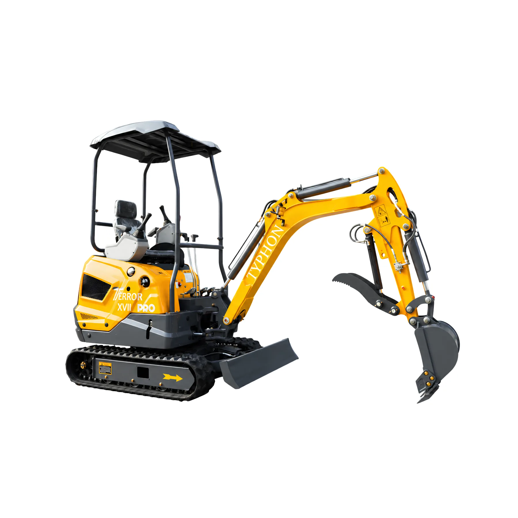 TYPHON TERROR XVII PRO 3800 lb Mini Excavator, Kubota D902 Diesel, Hydraulic Thumb, Pilot Controls, 14kN Dig Force from KONSTRUCTZ