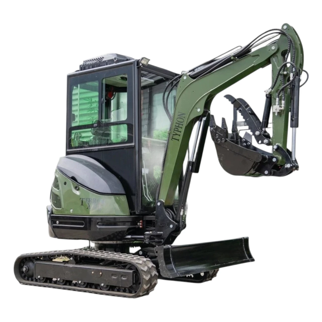 TYPHON TERROR XXV Diesel Mini Excavator 2.7 Ton, 25.1 hp Kubota D1105 RetractableTracks, AC Cabin from KONSTRUCTZ
