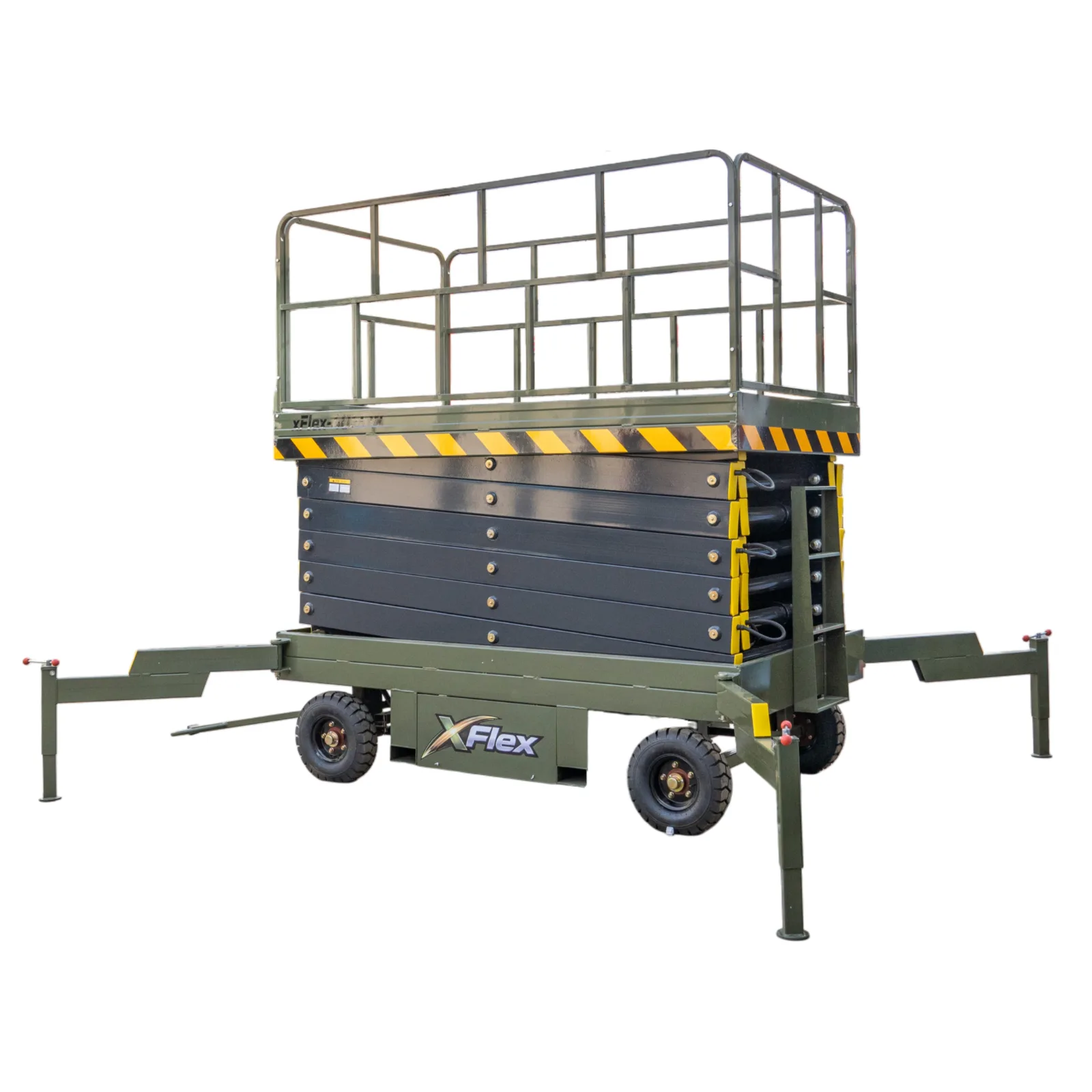 TYPHON xFlex-4065W Walk-Behind Scissor Lift 2.7 Ton with Assisted Walking, Manual outriggers of 40 ft lifting Height & 110V Electric from KONSTRUCTZ