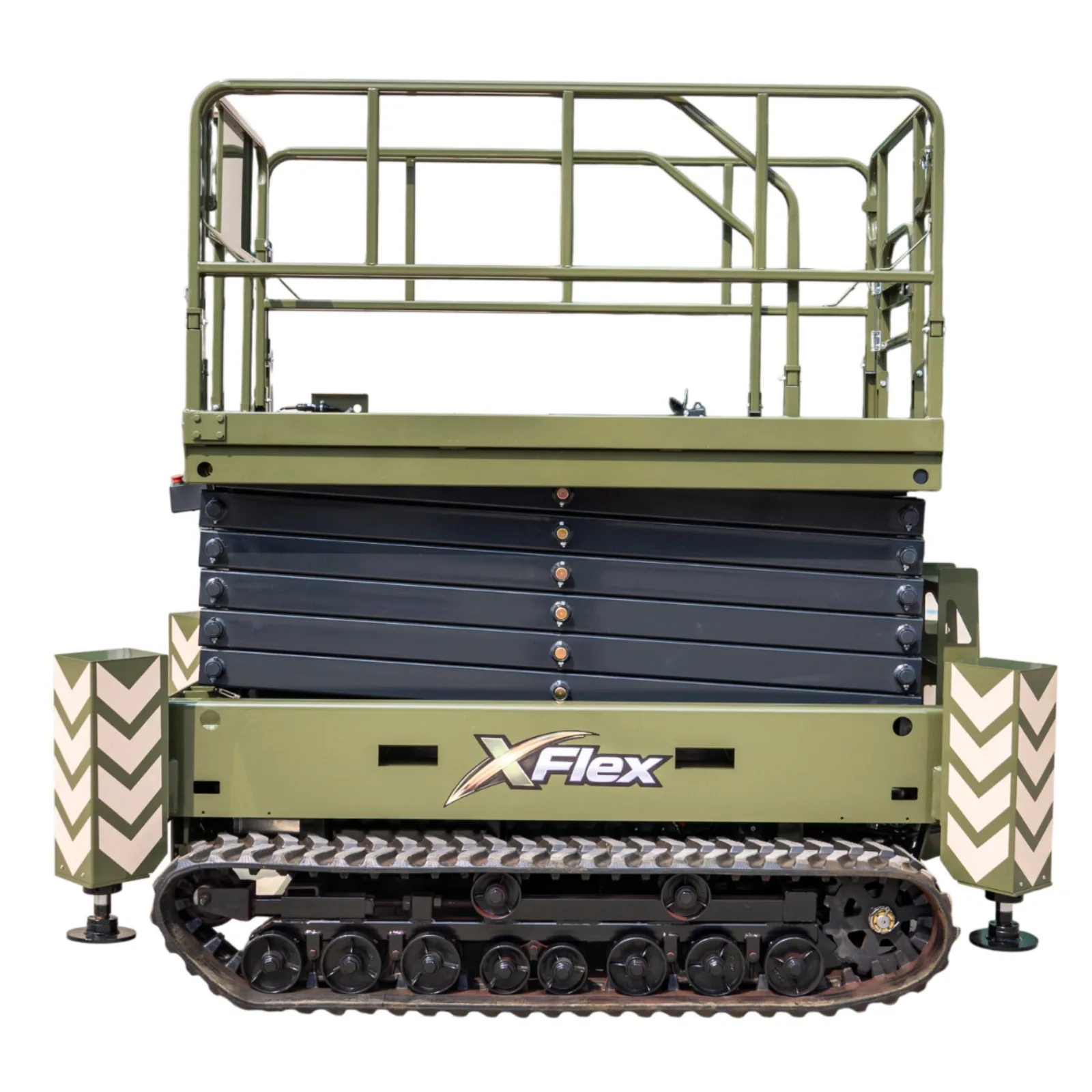 TYPHON xFlex-4068ET Electric Rubber Track Scissor Lift 3.2 Ton with 5.4HP Hydraulic Pump Motor Drive and Hydraulic Lifting Cylinder, 40 ft Max Lifting Height from KONSTRUCTZ